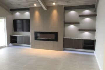 fire place with floating cabinets B
